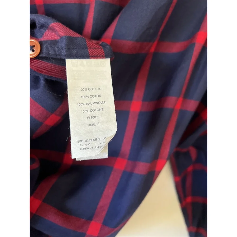 J.Crew Men's Size Small Plaid Slim Fit Long Sleeve Button-Down Flannel Shirt